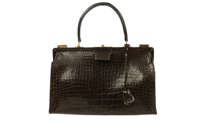 Lot 176 - Hermes Brown Crocodile Top Handle Handbag