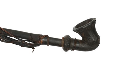 Lot 317 - AN UNUSUAL OTTOMAN SMOKING PIPE (CHIBOUK) WITH DEVILS CLAW ROOTS
