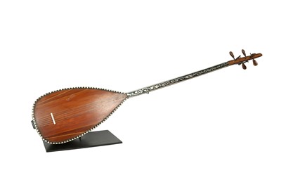 Lot 315 - λ A MOTHER-OF-PEARL-INLAID BUZUQ (LONG-NECKED FRETTED LUTE)