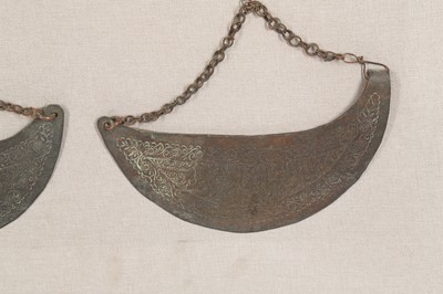 Lot 258 - FOUR ENGRAVED TALISMANIC COPPER BREAST PLATES