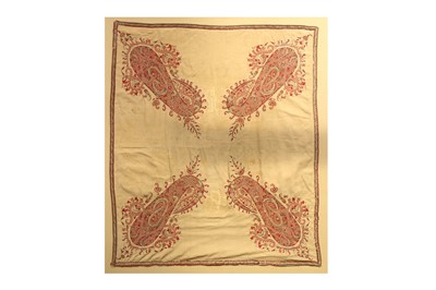Lot 381 - AN EMBROIDERED SHAWL