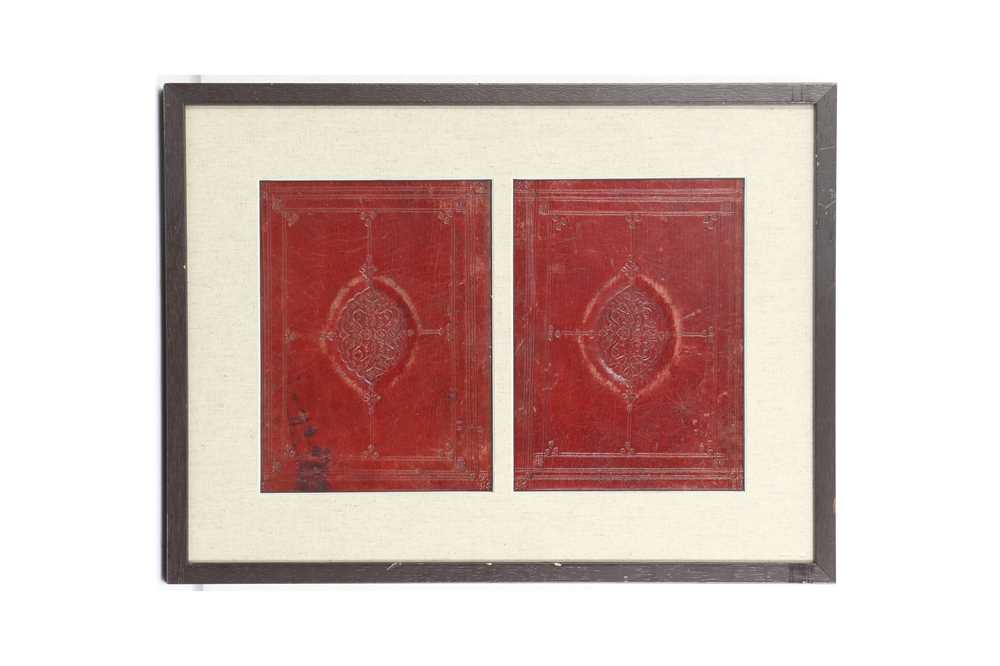 Lot 268 - THREE BLIND-TOOLED MOROCCO BINDINGS AND THEIR DETACHED FLAPS