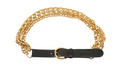 Lot 361 - Gucci Black Triple Chain Belt - Size 80