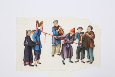 Lot 412 - NINE CHINESE PITH PAPER PAINTINGS.
