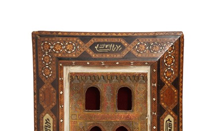 Lot 352 - A POLYCHROME-PAINTED PLASTER RELIEF PLAQUE OF THE ALHAMBRA PALACE