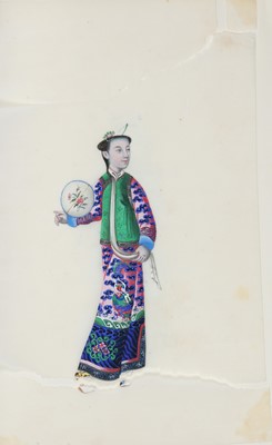Lot 422 - TWELVE CHINESE PITH PAPER PAINTINGS.