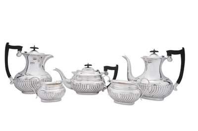 Lot 421 - A George V sterling silver five – piece tea and coffee service, Sheffield 1926 by Emile Viner