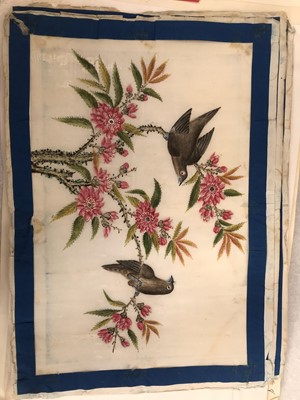 Lot 423 - FIFTEEN CHINESE PITH PAINTINGS OF BIRDS AN FLOWERS.