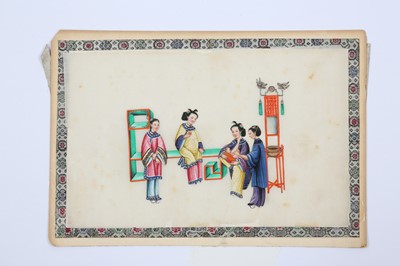 Lot 419 - THIRTEEN CHINESE PITH PAPER PAINTINGS.
