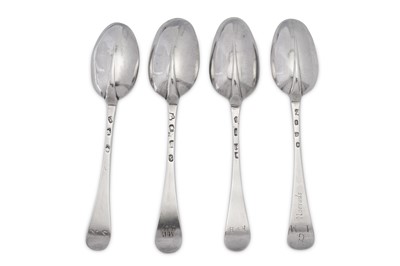 Lot 348 - Four George I sterling silver tablespoons