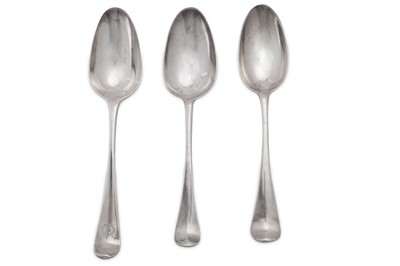 Lot 351 - A mixed group of George II/III sterling silver tablespoons