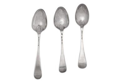 Lot 351 - A mixed group of George II/III sterling silver tablespoons