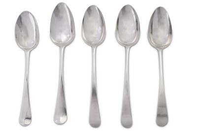 Lot 353 - A group of George III sterling silver tablespoons by Hester Bateman