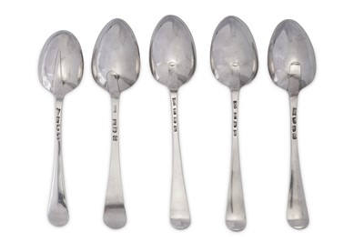 Lot 353 - A group of George III sterling silver tablespoons by Hester Bateman