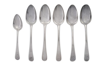 Lot 352 - A mixed group of George III sterling silver flatware
