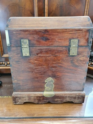 Lot 148 - A CHINESE HARDWOOD TABLE-TOP CHEST, GUANPIXIANG.