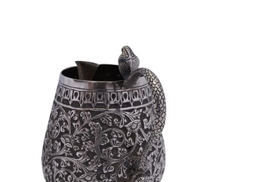 Lot 184 - An early 20th century Anglo – Indian unmarked silver sugar bowl and milk jug, Lucknow circa 1920