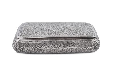 Lot 188 - A late 19th century / early 20th century Anglo – Indian unmarked silver snuff box, Kashmir circa 1900