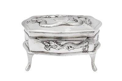 Lot 224 - An early 20th century Chinese Export silver jewellery casket, apparently unmarked, but probably Hong Kong