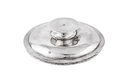 Lot 571 - An Elizabethan East Anglian provincial silver paten (communion cup cover), probably Waveney Valley circa 1560-80