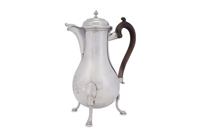 Lot 123 - A late 18th century Swiss silver coffee pot, Lausanne circa 1770 by Papus and Dautun
