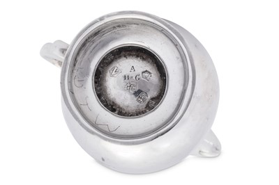 Lot 539 - A George II sterling silver ‘sparrow beak’ cream jug, London 1735 by George Greenhill Jones (reg. 19th Feb 1726)