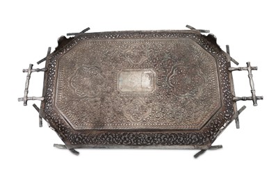 Lot 202 - An early 20th century Anglo – Indian unmarked silver twin handled tray, Karachi circa 1910