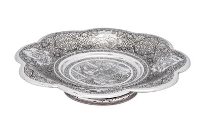 Lot 238 - An early 20th century Iranian (Persian) unmarked silver confectionary dish, Isfahan circa 1930