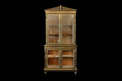 Lot 49 - A FINE 19TH CENTURY FRENCH EBONISED BOOKCASE INLAID WITH IVORY, PEWTER AND STAINED TORTOISESHELL