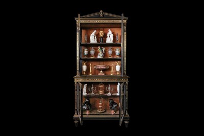 Lot 49 - A FINE 19TH CENTURY FRENCH EBONISED BOOKCASE INLAID WITH IVORY, PEWTER AND STAINED TORTOISESHELL