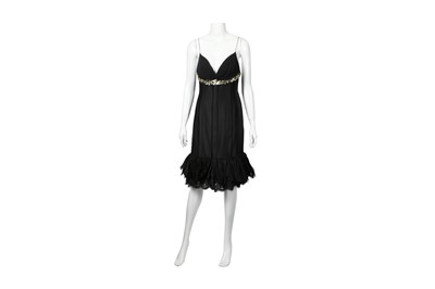 Lot 482 - J Mendel Black Embellished Cocktail Dress - Size 10
