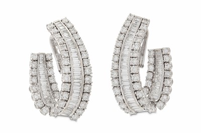 Lot 103 - A pair of diamond earrings