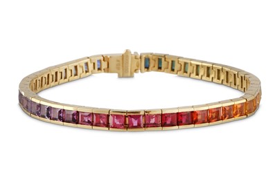 Lot 125 - Zegg & Cerlati | A ruby and multi-coloured sapphire bracelet