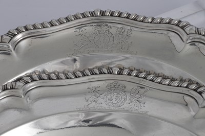 Lot 501 - Duke of Beaufort – A set of four early George III sterling silver second course dishes, London 1760 by William Cripps