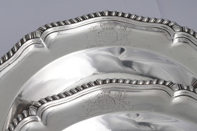 Lot 501 - Duke of Beaufort – A set of four early George III sterling silver second course dishes, London 1760 by William Cripps