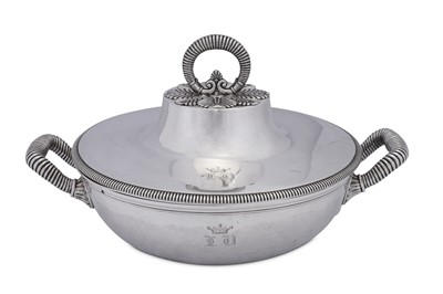 Lot 130 - An early 19th century French First Empire 950 standard silver entrée dish (légumier), Paris 1798-1809 by Odiot