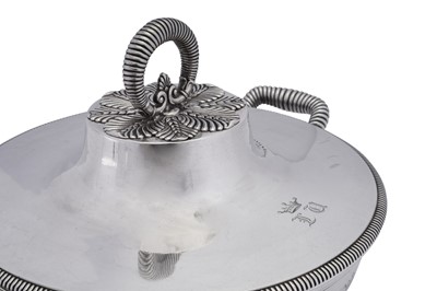 Lot 130 - An early 19th century French First Empire 950 standard silver entrée dish (légumier), Paris 1798-1809 by Odiot