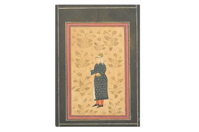 Lot 44 - SEVEN PROVINCIAL SAFAVID-REVIVAL PAINTINGS AT COURT AND STANDING PORTRAITS