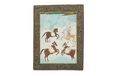 Lot 47 - FOUR INDO-PERSIAN AND MUGHAL-REVIVAL PAINTINGS
