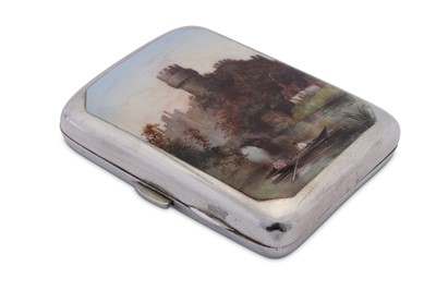 Lot 62 - A Victorian sterling silver and enamel cigarette case, Chester 1886 by William Neale