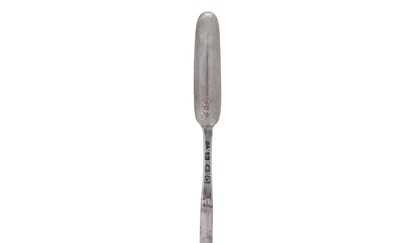 Lot 321 - A George III sterling silver picture back marrow scoop, London 1771 by W.S probably William Sumner I