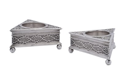 Lot 465 - A pair of Victorian sterling silver salts, Sheffield 1870 by Charles Favell