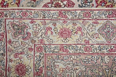 Lot 99 - AN ANTIQUE KIRMAN LAVER RUG, SOUTH PERSIA