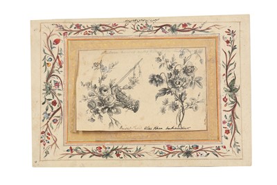 Lot 52 - TWO LOOSE MURAQQA' ALBUM PAGES WITH FLORAL MOTIFS
