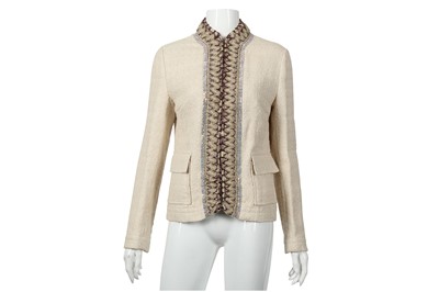 Lot 227 - Dolce & Gabbana Beige Embellished Jacket - Size 44