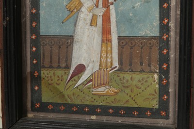 Lot 61 - λ A PORTRAIT OF AN INDIAN PRINCE WITH A PARAKEET