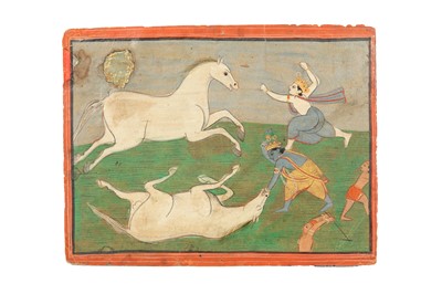 Lot 63 - A GROUP OF FOUR PROVINCIAL LATE INDIAN PAINTINGS FOR THE EXPORT MARKET