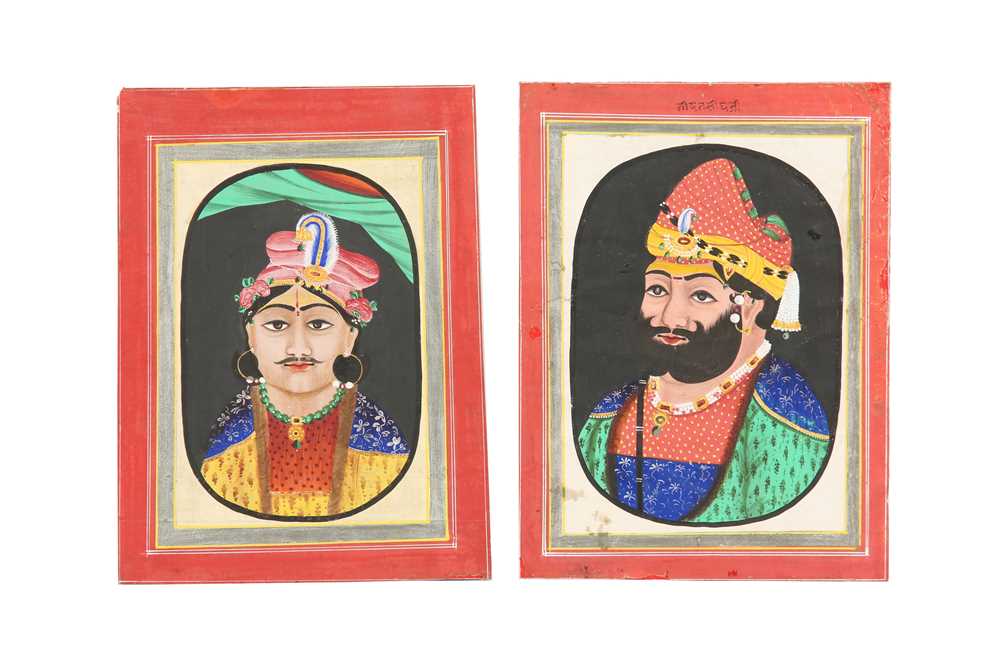 Lot 64 - TWO OVAL PORTRAITS OF INDIAN RULERS