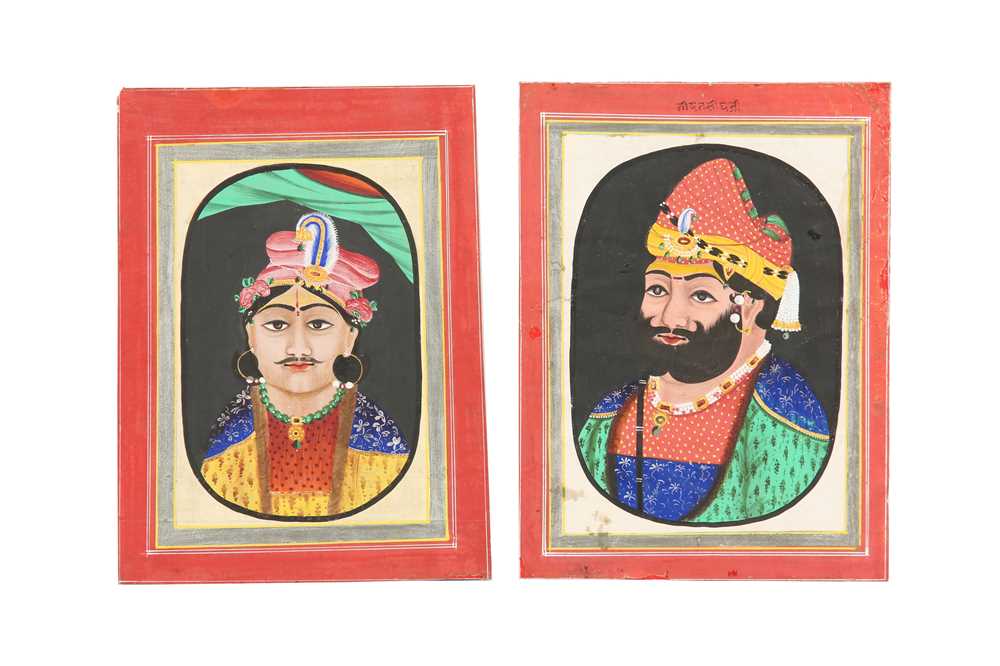 India First Ruler Lot 64 - TWO OVAL PORTRAITS OF INDIAN RULERS