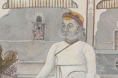 Lot 65 - A SHRI NATHJI PUJA IN A COURTLY INTERIOR